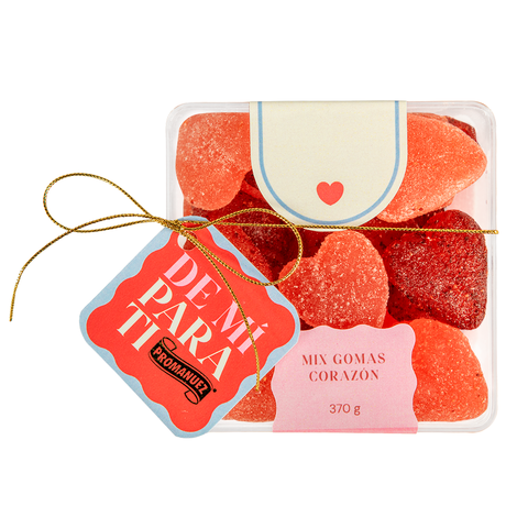 Cubo Gomitas Corazón Mix