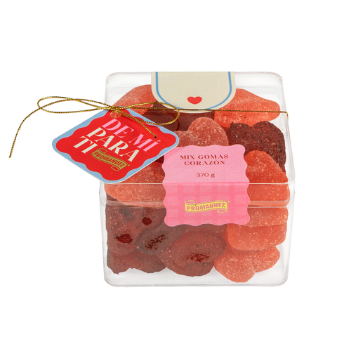 Cubo Gomitas Corazón Mix